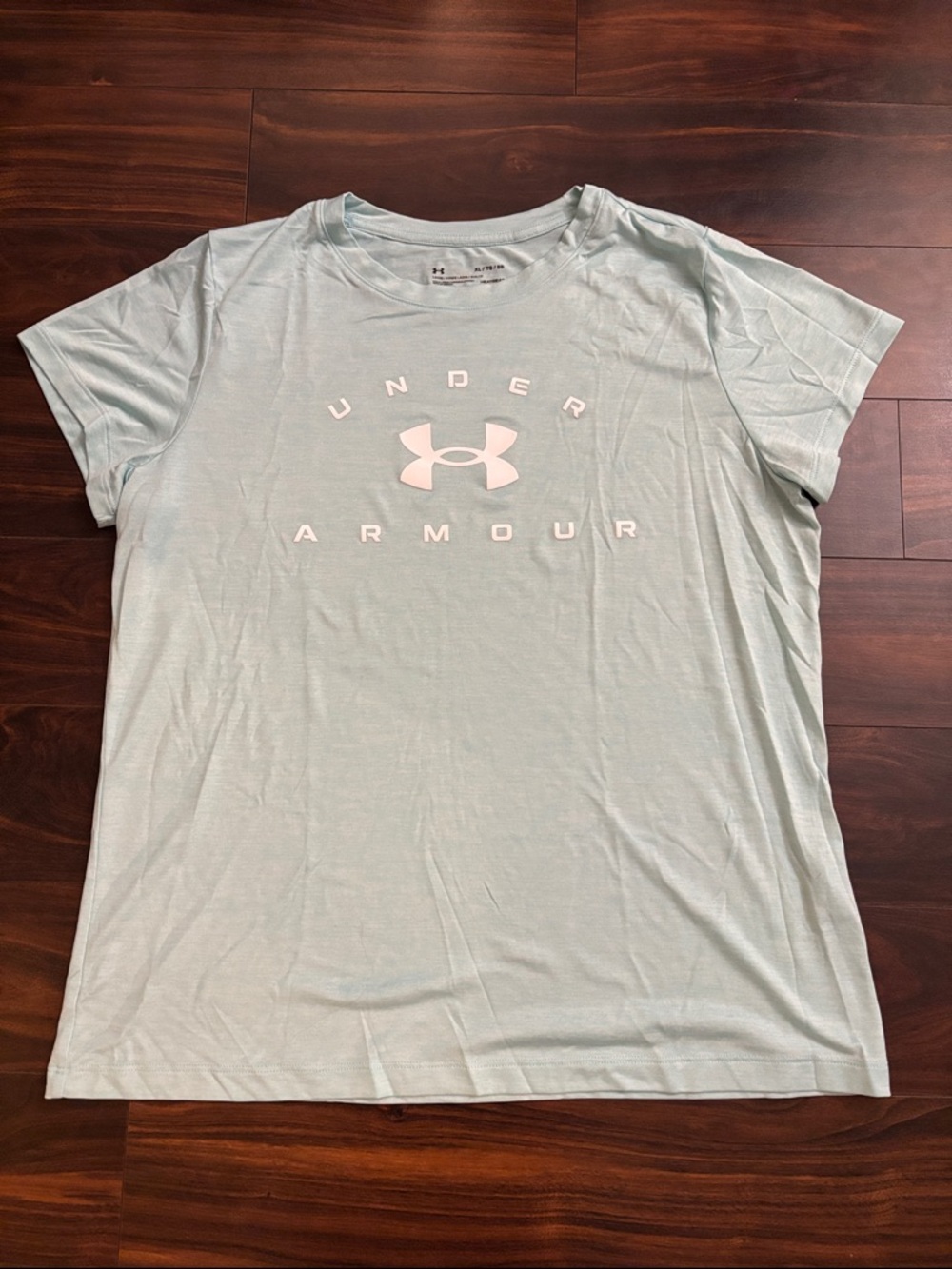 Under Armour Women's Pale Aqua Logo Short Sleeve Tee